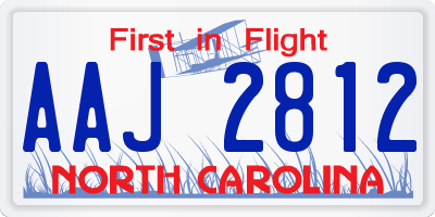 NC license plate AAJ2812