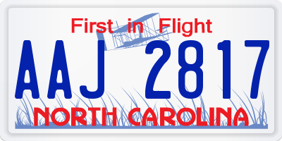 NC license plate AAJ2817