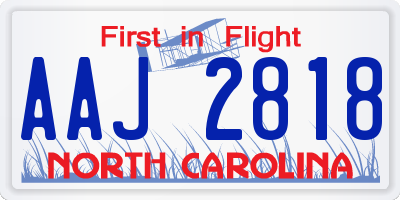 NC license plate AAJ2818
