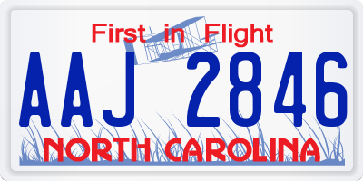 NC license plate AAJ2846