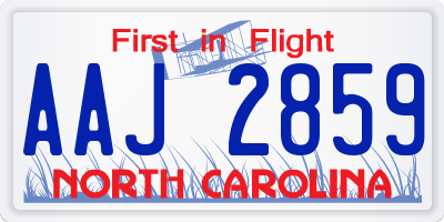 NC license plate AAJ2859