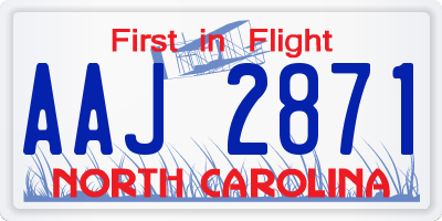 NC license plate AAJ2871