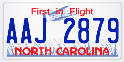 NC license plate AAJ2879