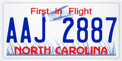 NC license plate AAJ2887