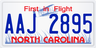 NC license plate AAJ2895