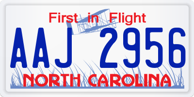 NC license plate AAJ2956