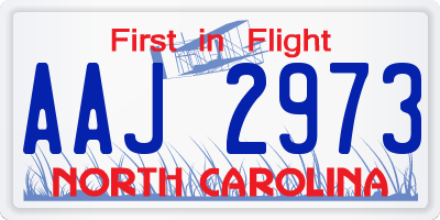 NC license plate AAJ2973