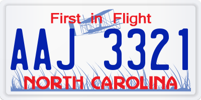 NC license plate AAJ3321