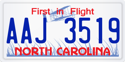 NC license plate AAJ3519