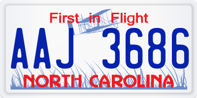 NC license plate AAJ3686