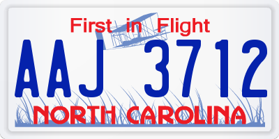 NC license plate AAJ3712