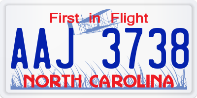 NC license plate AAJ3738
