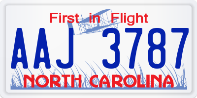 NC license plate AAJ3787