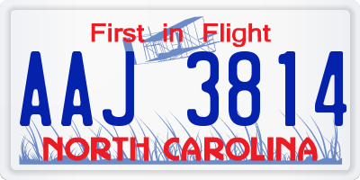 NC license plate AAJ3814