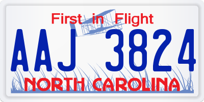 NC license plate AAJ3824