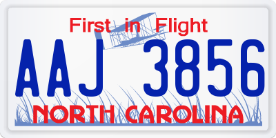 NC license plate AAJ3856