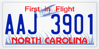 NC license plate AAJ3901