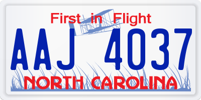 NC license plate AAJ4037