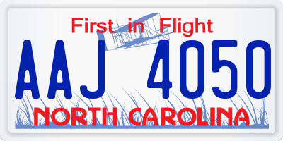 NC license plate AAJ4050