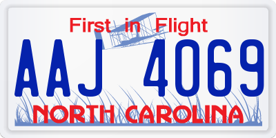 NC license plate AAJ4069