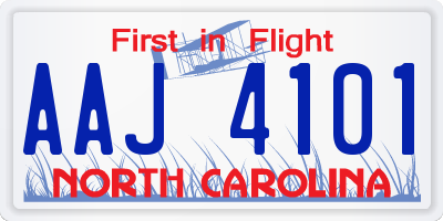 NC license plate AAJ4101