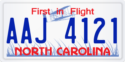 NC license plate AAJ4121