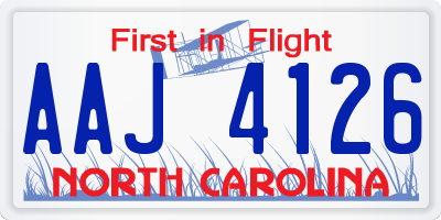 NC license plate AAJ4126