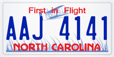 NC license plate AAJ4141