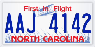 NC license plate AAJ4142