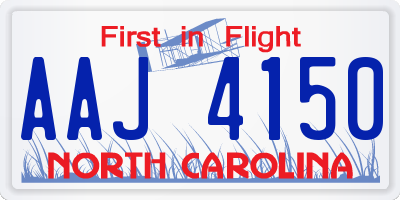 NC license plate AAJ4150