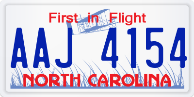 NC license plate AAJ4154