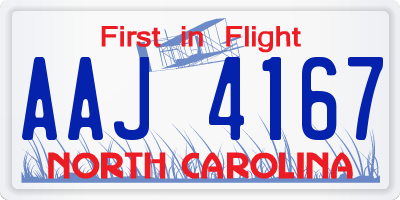 NC license plate AAJ4167