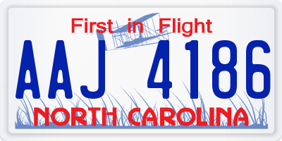 NC license plate AAJ4186