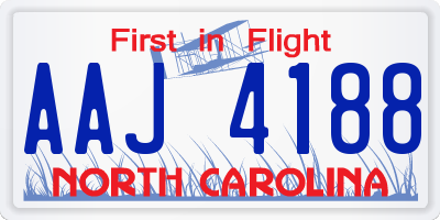 NC license plate AAJ4188