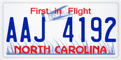 NC license plate AAJ4192