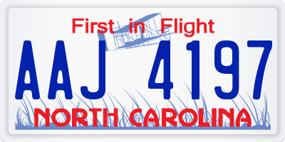 NC license plate AAJ4197
