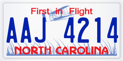 NC license plate AAJ4214