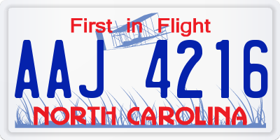 NC license plate AAJ4216