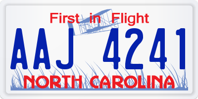 NC license plate AAJ4241