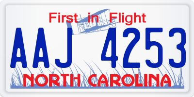 NC license plate AAJ4253