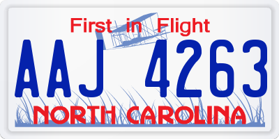 NC license plate AAJ4263