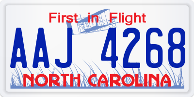 NC license plate AAJ4268