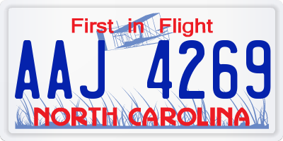 NC license plate AAJ4269