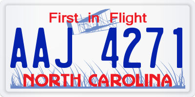 NC license plate AAJ4271