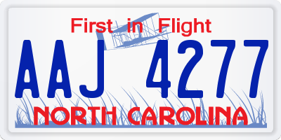 NC license plate AAJ4277