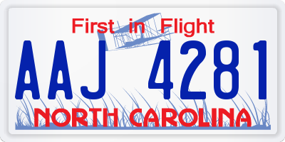 NC license plate AAJ4281