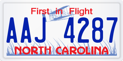 NC license plate AAJ4287