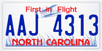 NC license plate AAJ4313