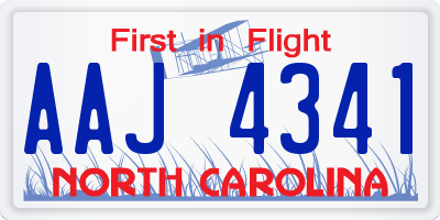 NC license plate AAJ4341