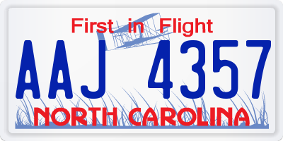 NC license plate AAJ4357